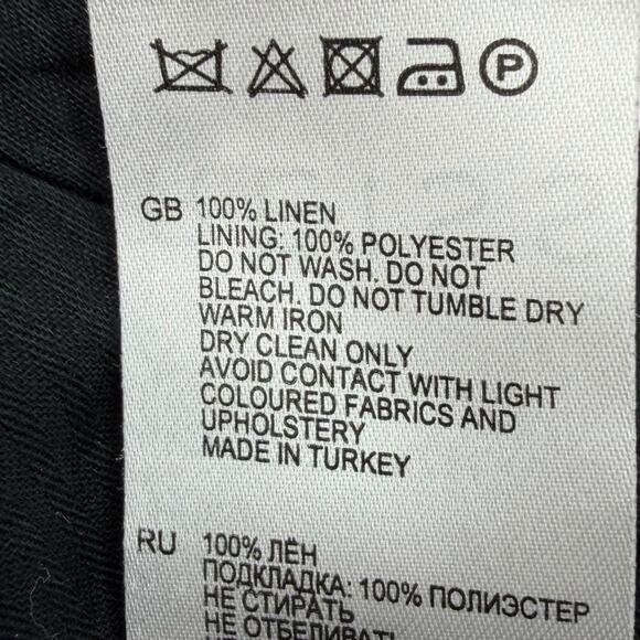 Reiss Asher T Linen Pants Navy Blue Plaid Mens Sz 34 Preppy Academia - Picture 10 of 10